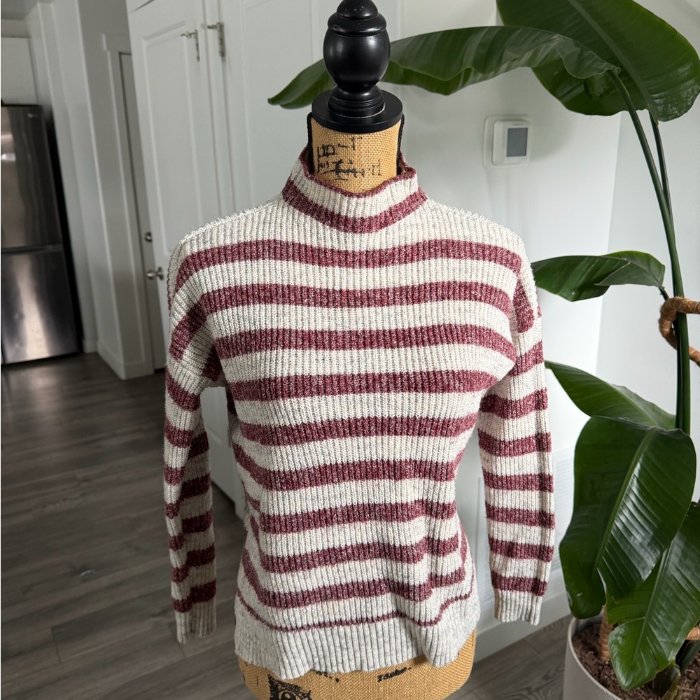 American Eagle Outfitters Striped Mock Neck Sweater Small